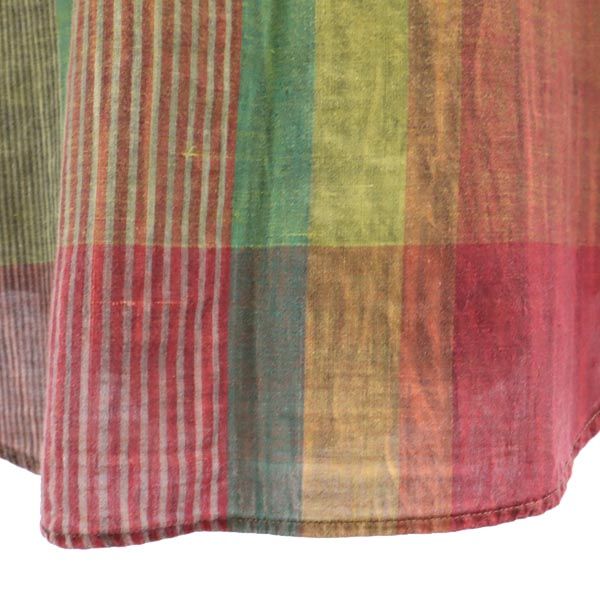 Flying Scotsman フライングスコッツマン 90s USA製 オールド チェック柄 半袖 ボタンダウンシャツ S 赤×黄×緑 メンズ