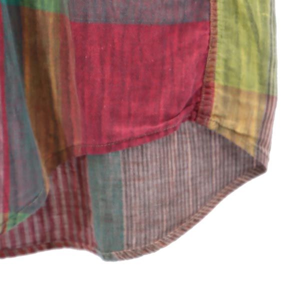 Flying Scotsman フライングスコッツマン 90s USA製 オールド チェック柄 半袖 ボタンダウンシャツ S 赤×黄×緑 メンズ