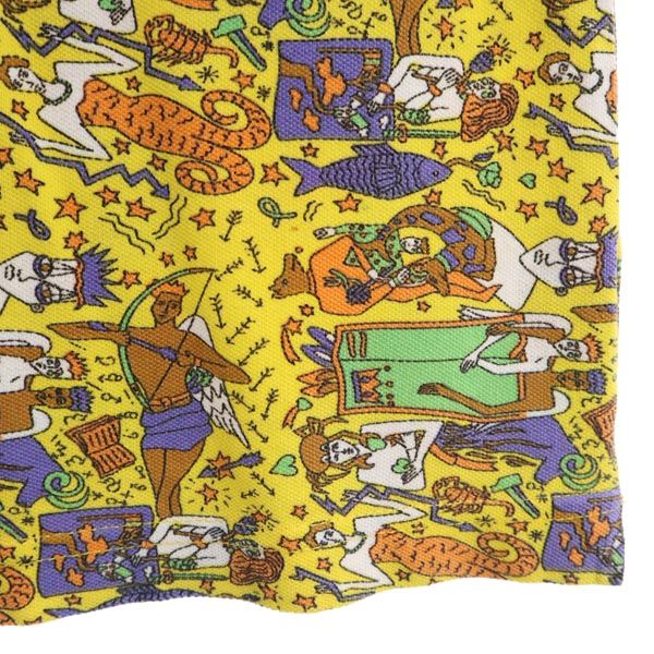 JC de CASTELBAJAC カステルバジャック 総柄 半袖 ポロシャツ イエロー系 鹿の子 メンズ