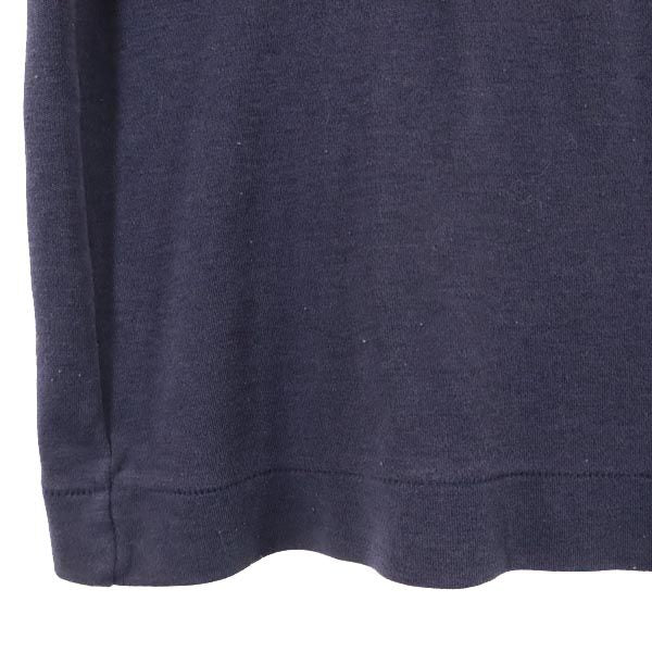 adidas アディダス 80s ヴィンテージ デサント製 ADS-22 トレフォイルロゴ 刺繍 長袖 Tシャツ M 紺 メンズ