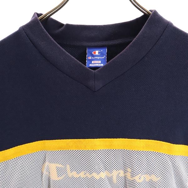 Champion チャンピオン 半袖 メッシュ切替 Tシャツ M 紺系 メンズ