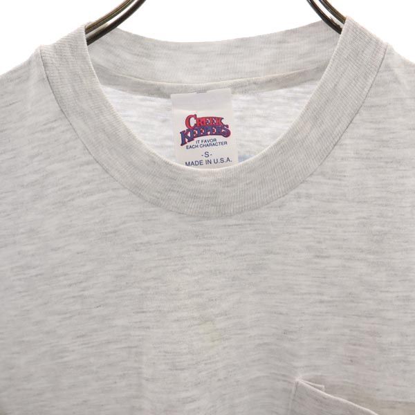 CREEK KEEPERS USA製 プリント 半袖 Tシャツ S オフホワイト メンズ