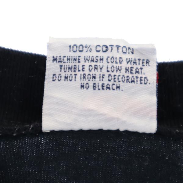 FILA フィラ 90s USA製 ロゴ刺繍 Vネック 半袖 Vネック Tシャツ L ブラック メンズ