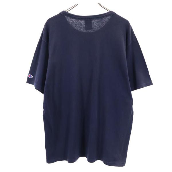 Champion チャンピオン 90s オールド 青タグ ロゴプリント 半袖 Tシャツ L ネイビー メンズ