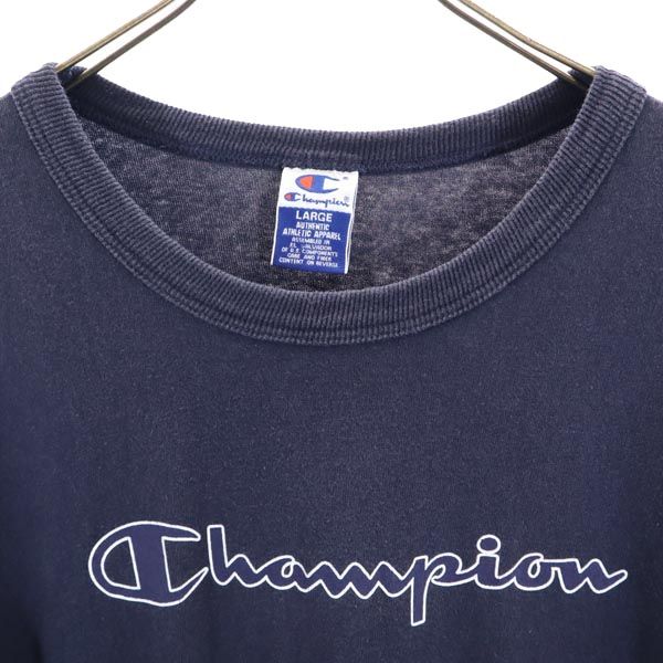 Champion チャンピオン 90s オールド 青タグ ロゴプリント 半袖 Tシャツ L ネイビー メンズ