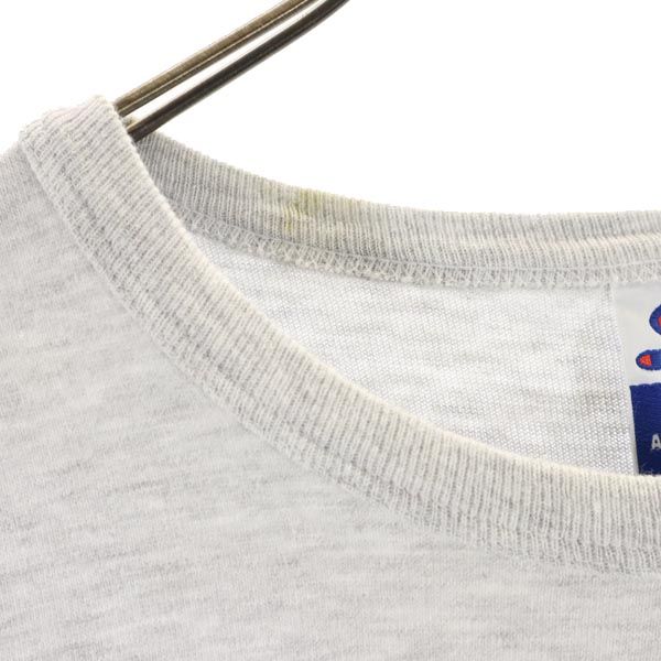 Champion チャンピオン ロゴプリント 半袖 Tシャツ L グレー クルーネック メンズ