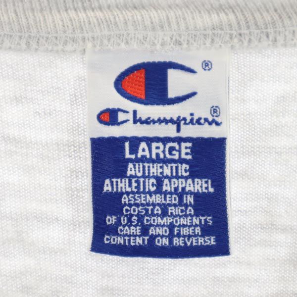 Champion チャンピオン ロゴプリント 半袖 Tシャツ L グレー クルーネック メンズ