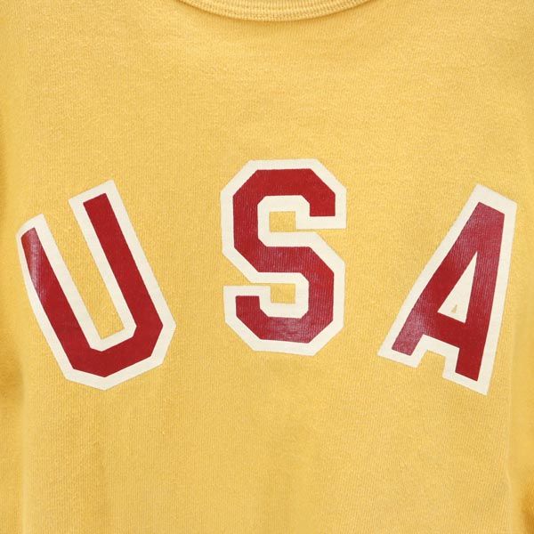 DUBBLEWORKS ダブルワークス 日本製 USAプリント 半袖 Tシャツ M 黄 メンズ