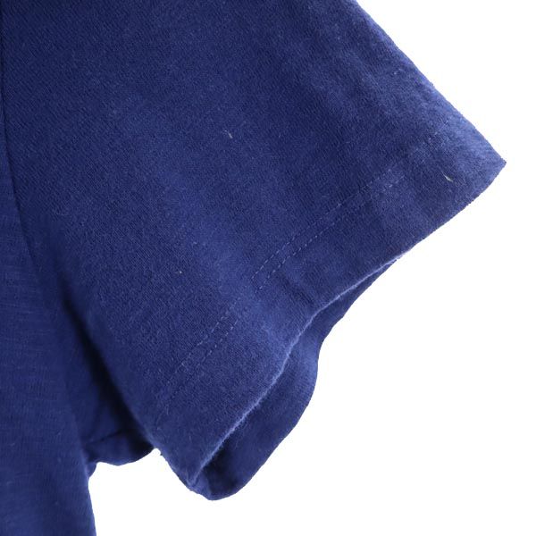 AKM エイケイエム 半袖 Vネック Tシャツ M ネイビー系 胸ポケット メンズ