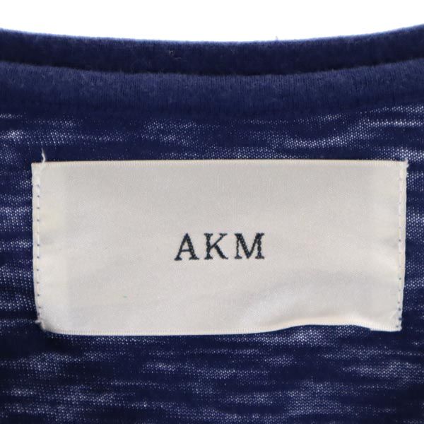 AKM エイケイエム 半袖 Vネック Tシャツ M ネイビー系 胸ポケット メンズ