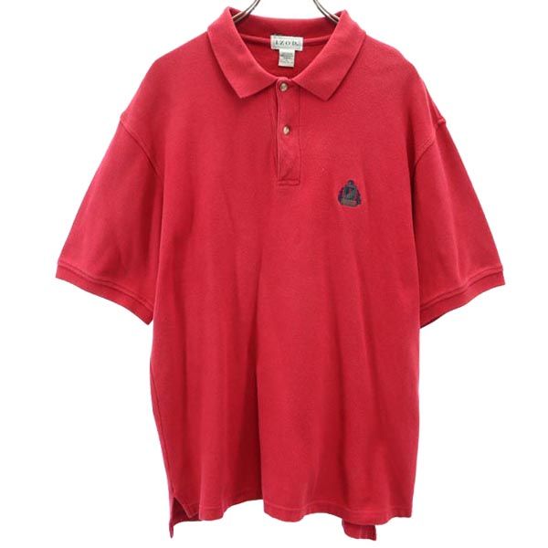 IZOD アイゾット 半袖 ポロシャツ L 赤系 鹿の子 メンズ