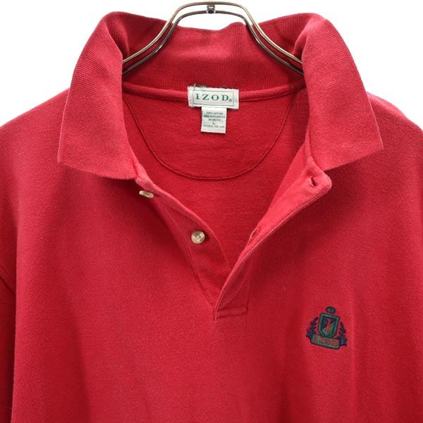 IZOD アイゾット 半袖 ポロシャツ L 赤系 鹿の子 メンズ