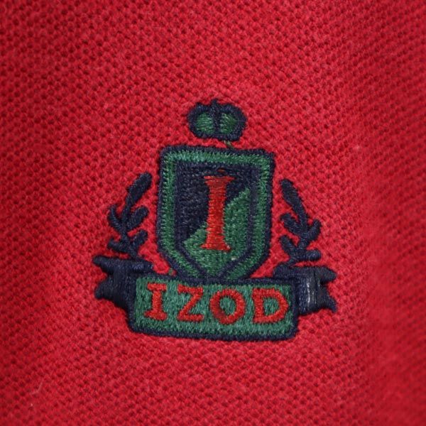 IZOD アイゾット 半袖 ポロシャツ L 赤系 鹿の子 メンズ
