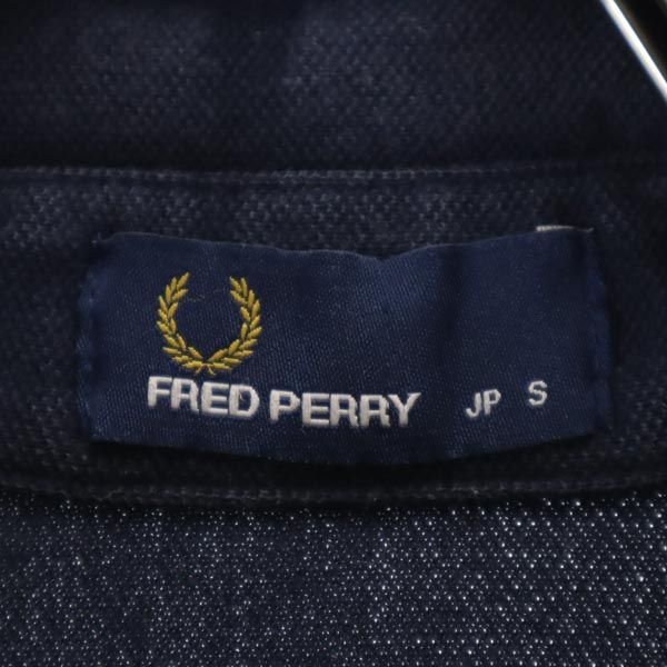 FRED PERRY フレッドペリー 日本製 半袖 ポロシャツ S ネイビー系 鹿の子 レディース