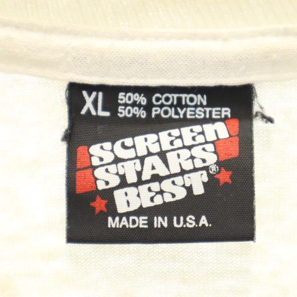 SCREEN STARS スクリーンスターズ 90s オールド USA製 両面プリント サッカー 半袖 Tシャツ XL アイボリー系 ワールドカップ メンズ