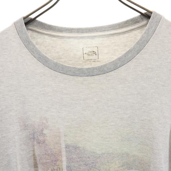 THE NORTH FACE ノースフェイス NT31484 プリント 半袖 Tシャツ L グレー アウトドア メンズ