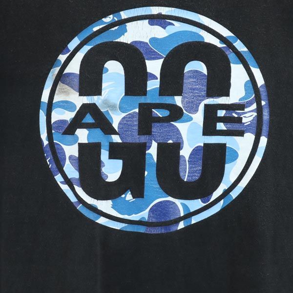 BAPE ベイプ 日本製 プリント 半袖 Tシャツ L 黒系 ロゴ メンズ