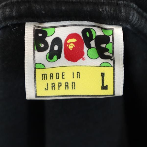 BAPE ベイプ 日本製 プリント 半袖 Tシャツ L 黒系 ロゴ メンズ