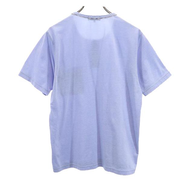 ダックス 日本製 半袖 ヘンリーネック Tシャツ M ブルー系 DAKS ロゴ メンズ