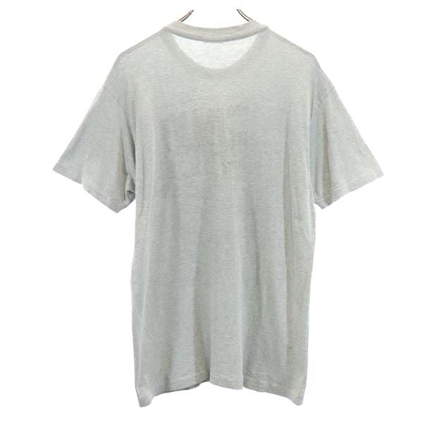 Hanes ヘインズ 90s オールド USA製 プリント 半袖 Tシャツ 42-44 グレー系 メンズ