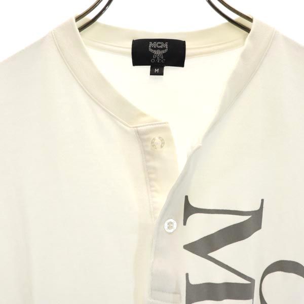 エムシーエム 半袖 ヘンリーネック Tシャツ M ホワイト系 MCM メンズ