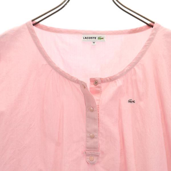 LACOSTE ラコステ 半袖 ハーフボタン カットソー 40 ピンク 半袖シャツ レディース