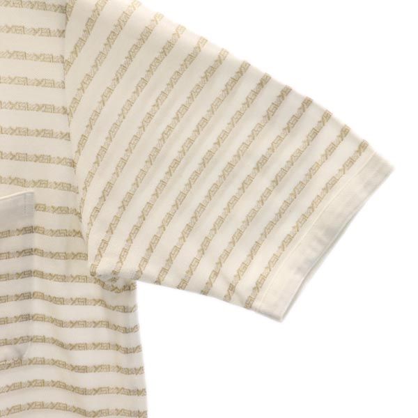 YVES SAINT LAURENT イヴサンローラン 総柄ロゴ 半袖 ポロシャツ L ホワイト系 メンズ