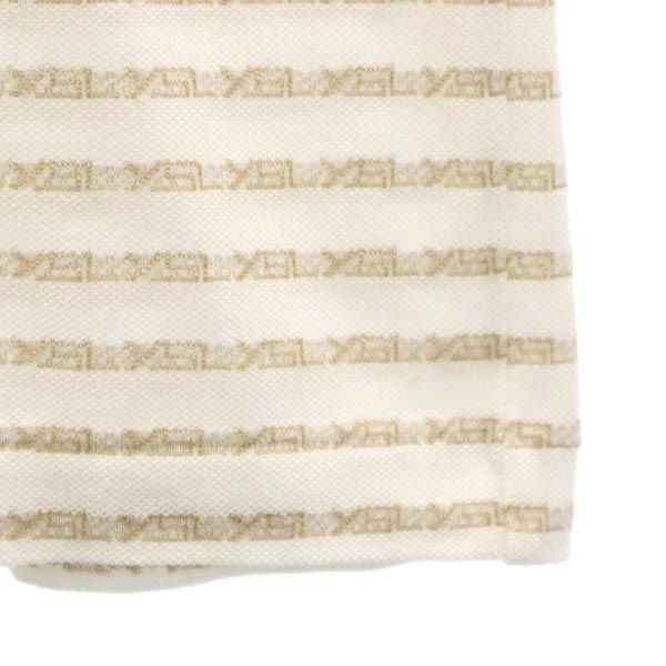 YVES SAINT LAURENT イヴサンローラン 総柄ロゴ 半袖 ポロシャツ L ホワイト系 メンズ