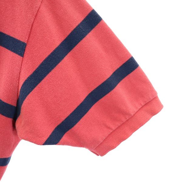 ポロバイラルフローレン ボーダー 半袖 ポロシャツ L レッド系 Polo by Ralph Lauren 鹿の子 メンズ