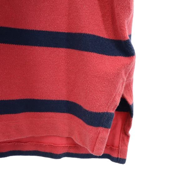 ポロバイラルフローレン ボーダー 半袖 ポロシャツ L レッド系 Polo by Ralph Lauren 鹿の子 メンズ