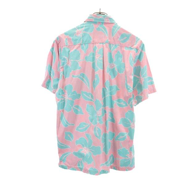 ホアロハ 80s ヴィンテージ ハワイ製 総柄 半袖 アロハシャツ S ピンク系 HOALOHA メンズ