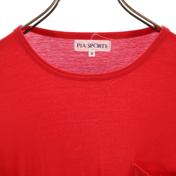 PIA SPORTS ピアスポーツ 半袖 Tシャツ 4 赤 胸ポケット付 メンズ