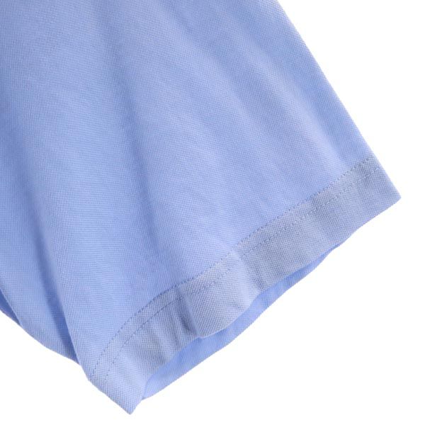 LANVIN ランバン 日本製 半袖 ボタンダウン ポロシャツ L 水色系 メンズ