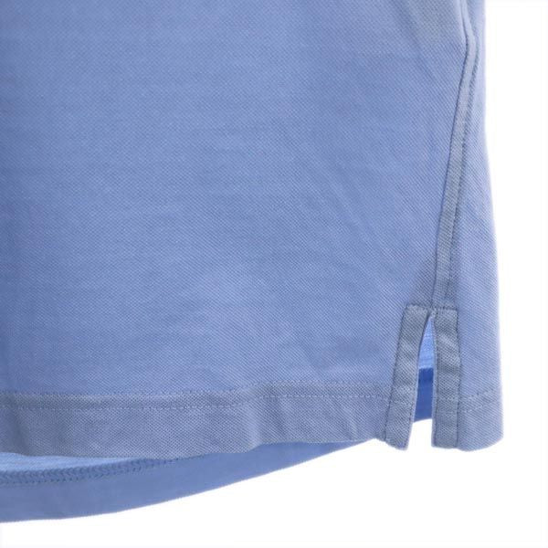 LANVIN ランバン 日本製 半袖 ボタンダウン ポロシャツ L 水色系 メンズ