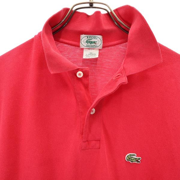 IZOD LACOSTE アイゾットラコステ 90s オールド USA製 半袖 ポロシャツ M ピンク系 鹿の子 メンズ