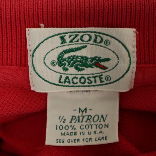 IZOD LACOSTE アイゾットラコステ 90s オールド USA製 半袖 ポロシャツ M ピンク系 鹿の子 メンズ