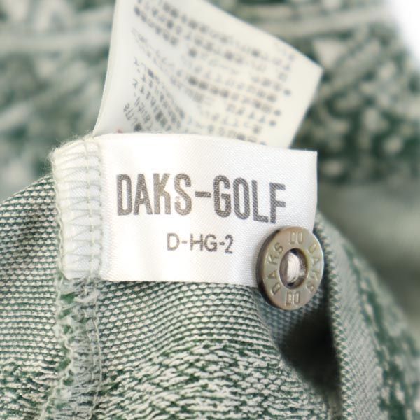 ダックス 総柄 ゴルフ 半袖 ポロシャツ M 緑系 DAKS メンズ