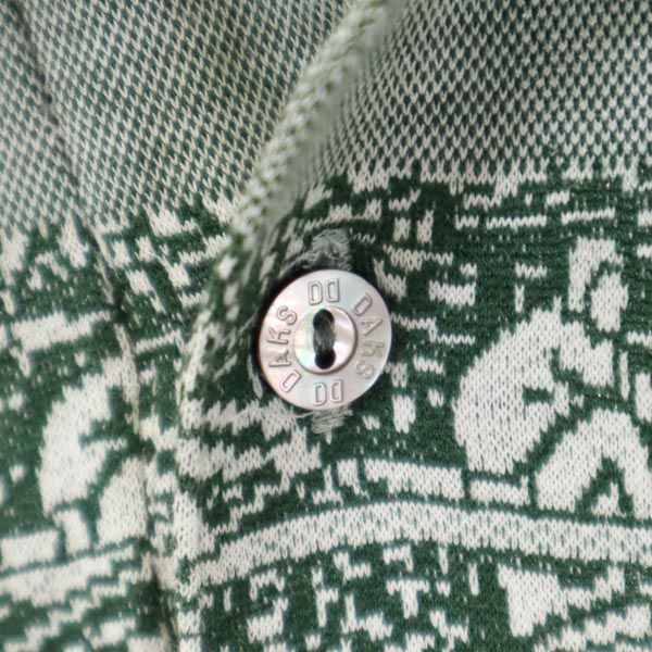 ダックス 総柄 ゴルフ 半袖 ポロシャツ M 緑系 DAKS メンズ