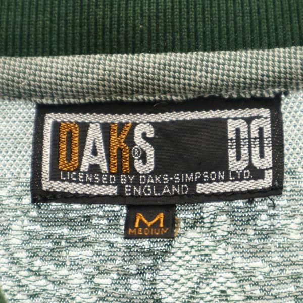 ダックス 総柄 ゴルフ 半袖 ポロシャツ M 緑系 DAKS メンズ