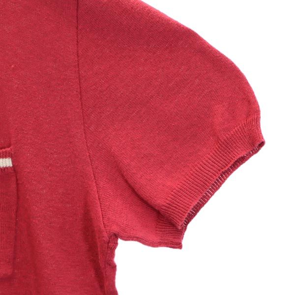mila schon ミラショーン イタリア製 半袖 ポロシャツ レッド系 ニット 胸ポケット メンズ