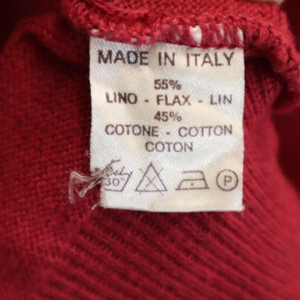 mila schon ミラショーン イタリア製 半袖 ポロシャツ レッド系 ニット 胸ポケット メンズ