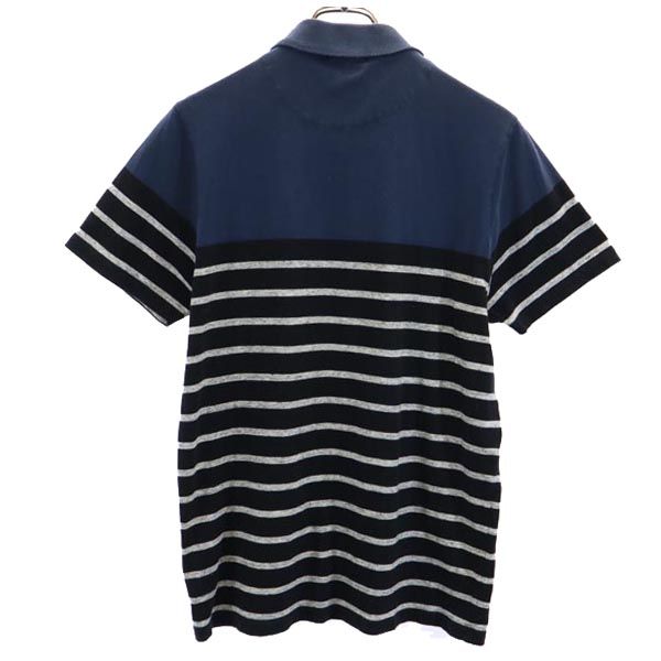 ポールスミス ボーダー 半袖 ポロシャツ L ネイビー系 Paul Smith 胸ポケット メンズ