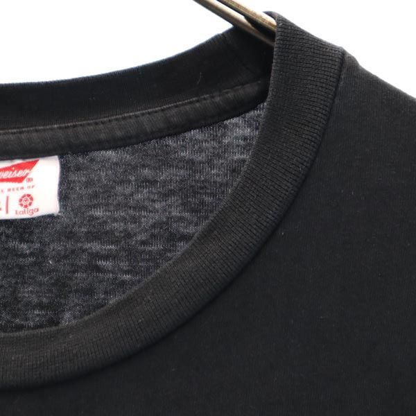バドワイザー バックプリント 半袖 Tシャツ M ブラック系 Budweiser ロゴ メンズ