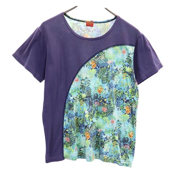 KENZO JUNGLE ケンゾージャングル 日本製 ボタニカル 半袖 Tシャツ M パープル系 レディース