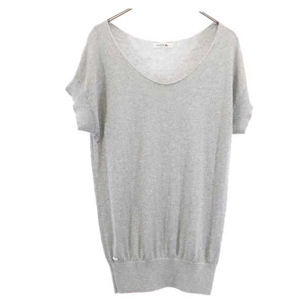LACOSTE ラコステ 半袖 セーター M グレー系 ニット レディース