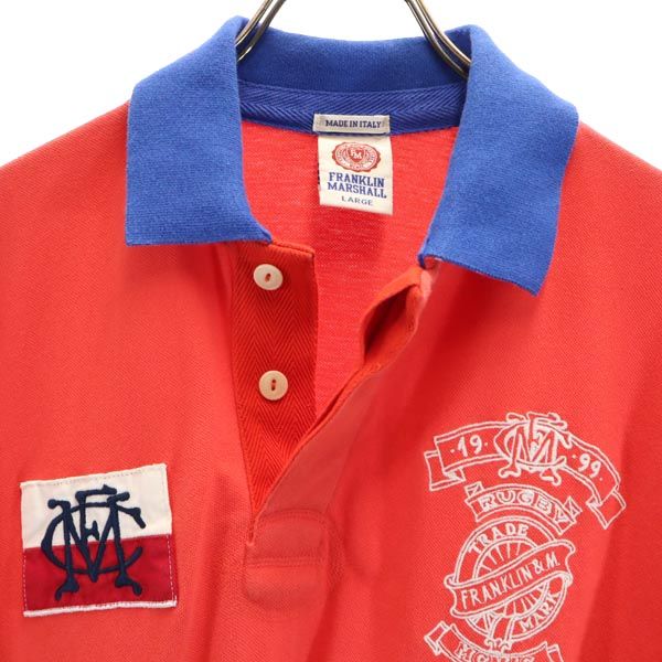 FRANKLIN&MARSHALL フランクリンマーシャル イタリア製 半袖 ポロシャツ L オレンジ系 メンズ