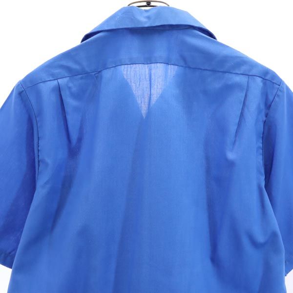 desiree of hawaii 70s 80s ヴィンテージ ハイビスカス柄 半袖 アロハシャツ M ブルー 開襟 メンズ