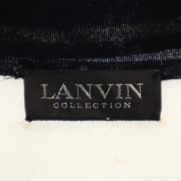 LANVIN ランバン 半袖 襟付き セーター アイボリー×ブラック ニット レディース
