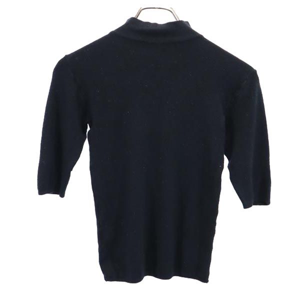 アニエスベー フランス製 半袖 ハイネック セーター 1 黒 agnes b. ニット レディース