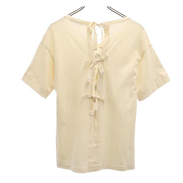 SEE BY CHLOE シーバイクロエ プリント 半袖 カットソー I 40 アイボリー バックリボン レディース